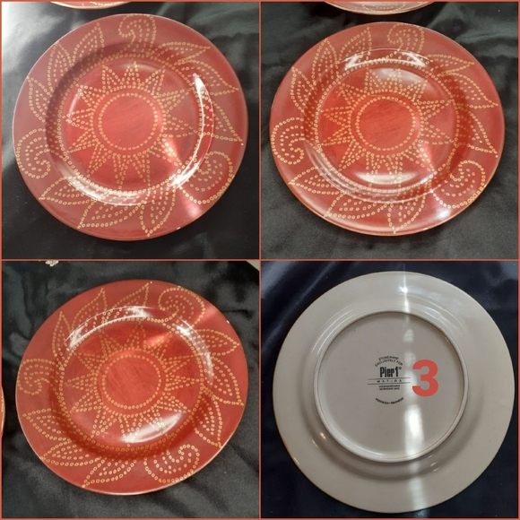 Pier 1 Vtg {4} Boho Matira Salad Plate Set of 4 - Picture 10 of 16